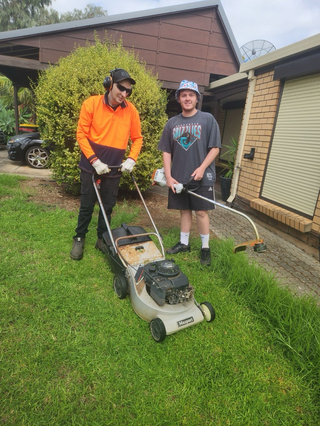Jupiter Supports gardening team with lawn mower